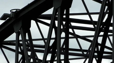Old Dark Bridge structure, Thailand Stock Footage 66389975