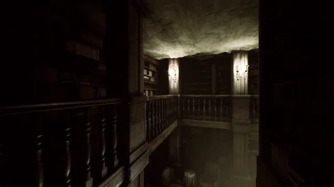 Old dark Classical library room 库存影片 161546820