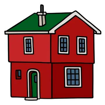 Old dark red house Stock Illustration