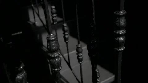 Old dark staircase. Stock Footage 132238834