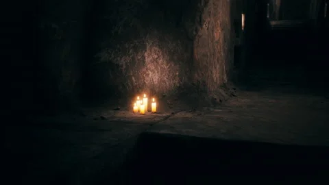 Old dark stone underground Catacombs Видео 161121087