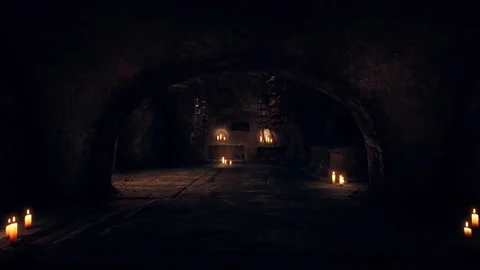 Old dark stone underground Catacombs 库存影片 161547438