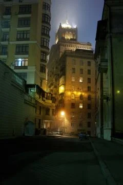 Old dark street Stock Photos