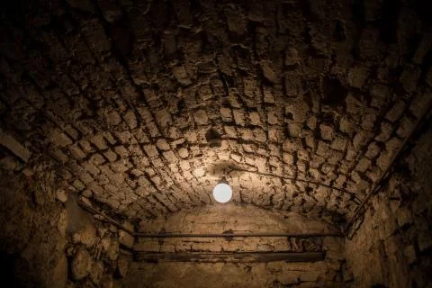 Old dark underground cellar Stock Photos