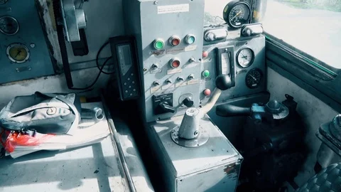 An old dashboard for the Ship, control table Vídeo Stock 92664188