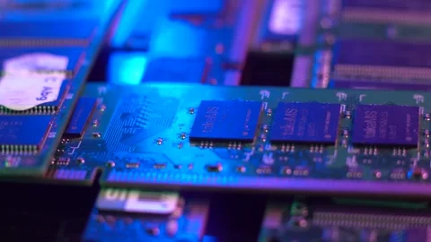Old DDR RAM Memory Sticks, Computer Hardware Close Up Stock Footage 327517441