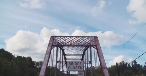 Old Dead River Bridge Closed Pan Down Stock Footage 71328813