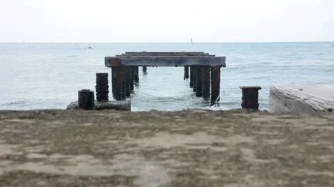 Old decayed dock Stock Footage 8666124