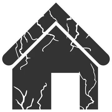 Old Decayed House Vector Icon Flat Illustration Illustrazione stock