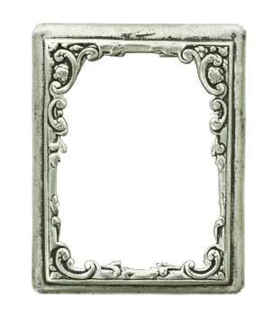 Old decorative silver frame Stock Photos