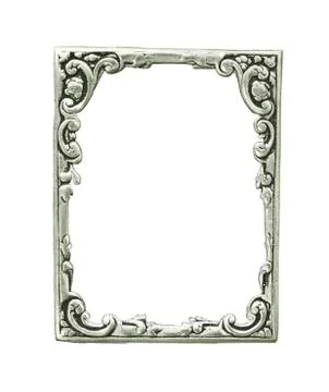 Old decorative silver frame Stock Photos