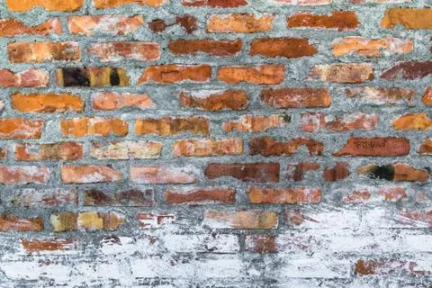 Old defense wall red bricks Stock Photos