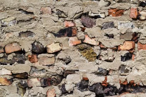 Old defense wall red bricks Foto stock