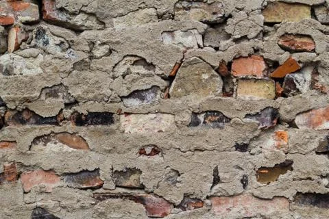 Old defense wall red bricks Stock Photos
