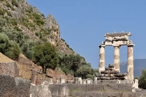 Old Delphi temple Stock Photos