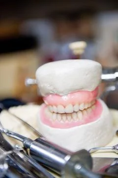 Old dentures Stock Photos
