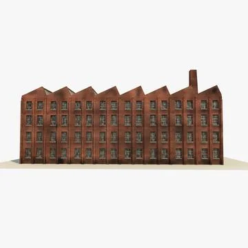 Old Derelict Factory Building 1 3D Model