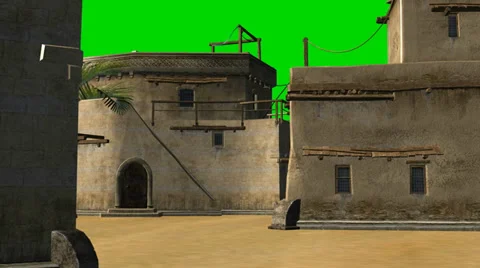 Old desert city video background - green screen  Stock-Footage 33797960