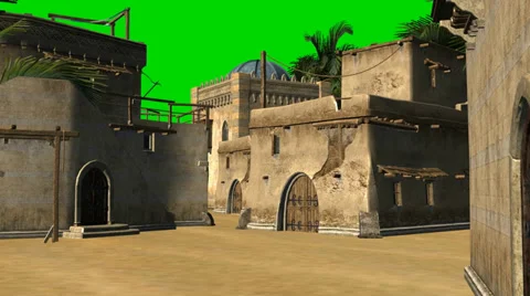 Old desert city video background - green screen Stock-Footage 33798061
