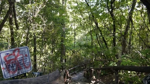 Old deserted hiking trail Stock Footage 74070267