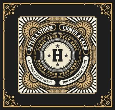 Old design with baroque frame Stock Illustration