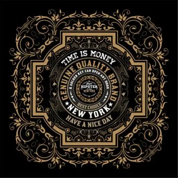 Old design with baroque frame Stock Illustration