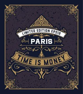 Old design with baroque frame Stock Illustration