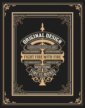 Old design with frames set Illustrazione stock