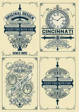 Old designs set. Vector Stock Illustration