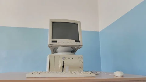 Old Desktop Computer. Stock Footage 126064382