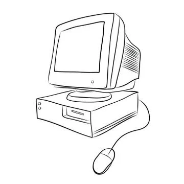 Old desktop computer Stock Illustration
