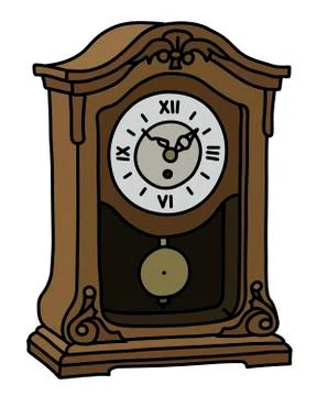 The old desktop pendulum clock Stock Illustration