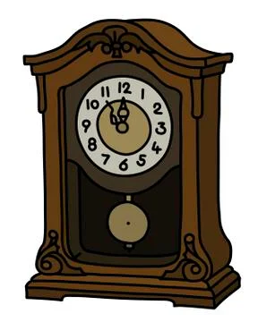 The old desktop pendulum clock Stock Illustration