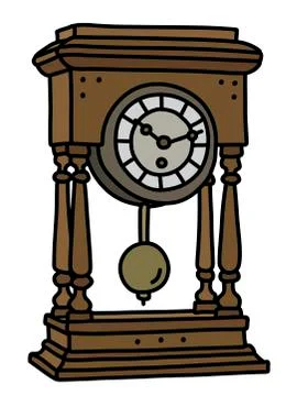 The old desktop pendulum clock Stock Illustration