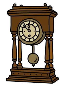 The old desktop pendulum clock Stock Illustration