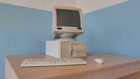 Old Desktop Retro Vintage Computer 스톡 동영상 126063703