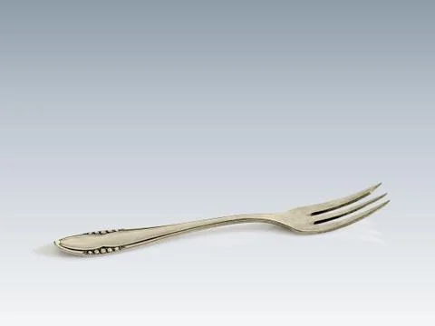 Old dessert silver fork Stock Photos