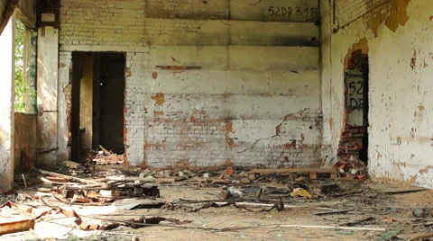 The old destroyed building Video stock 57324180