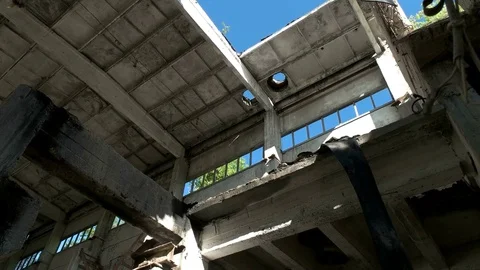 The old destroyed building. Stock Footage