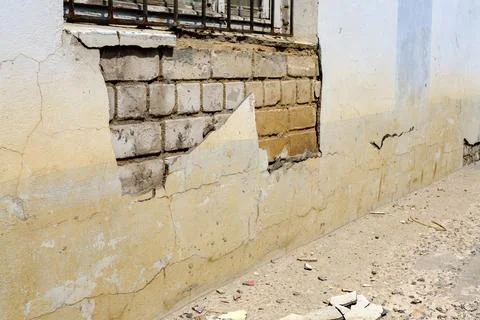 Old destroyed building wall. Stock Photos