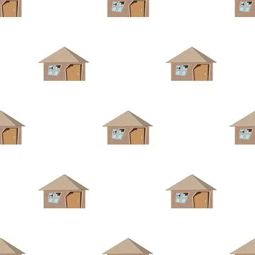 Old destroyed house pattern seamless vector Stock Illustration