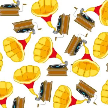 Old device gramophone Stock Illustration