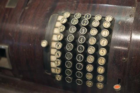 Old device with retro keyboard 写真素材