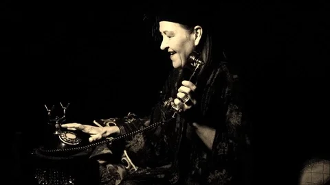 The old dial phonecall Stock Footage 128970689