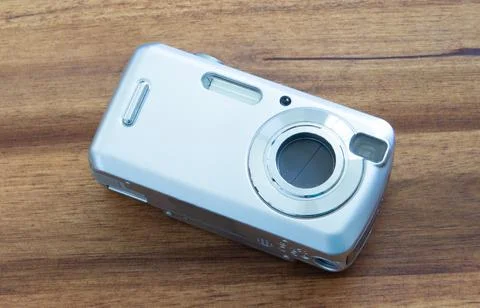 Old digital camera isolated, obsolete and not in use anymore Stock Photos