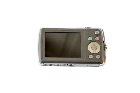 Old digital camera isolated on white background Stock Photos