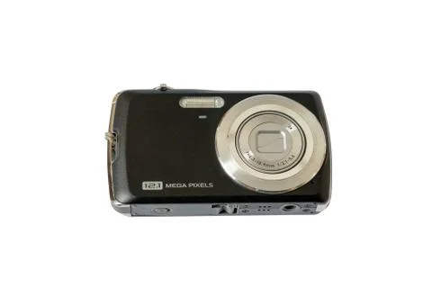 Old digital camera isolated on white background Stock Photos