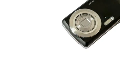 Old digital camera isolated on white background Stock Photos