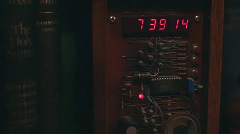 Old digital clock Stock Footage 49090857