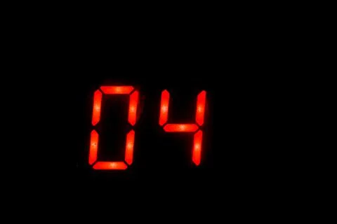 Old digital clock number 04 Stock Photos